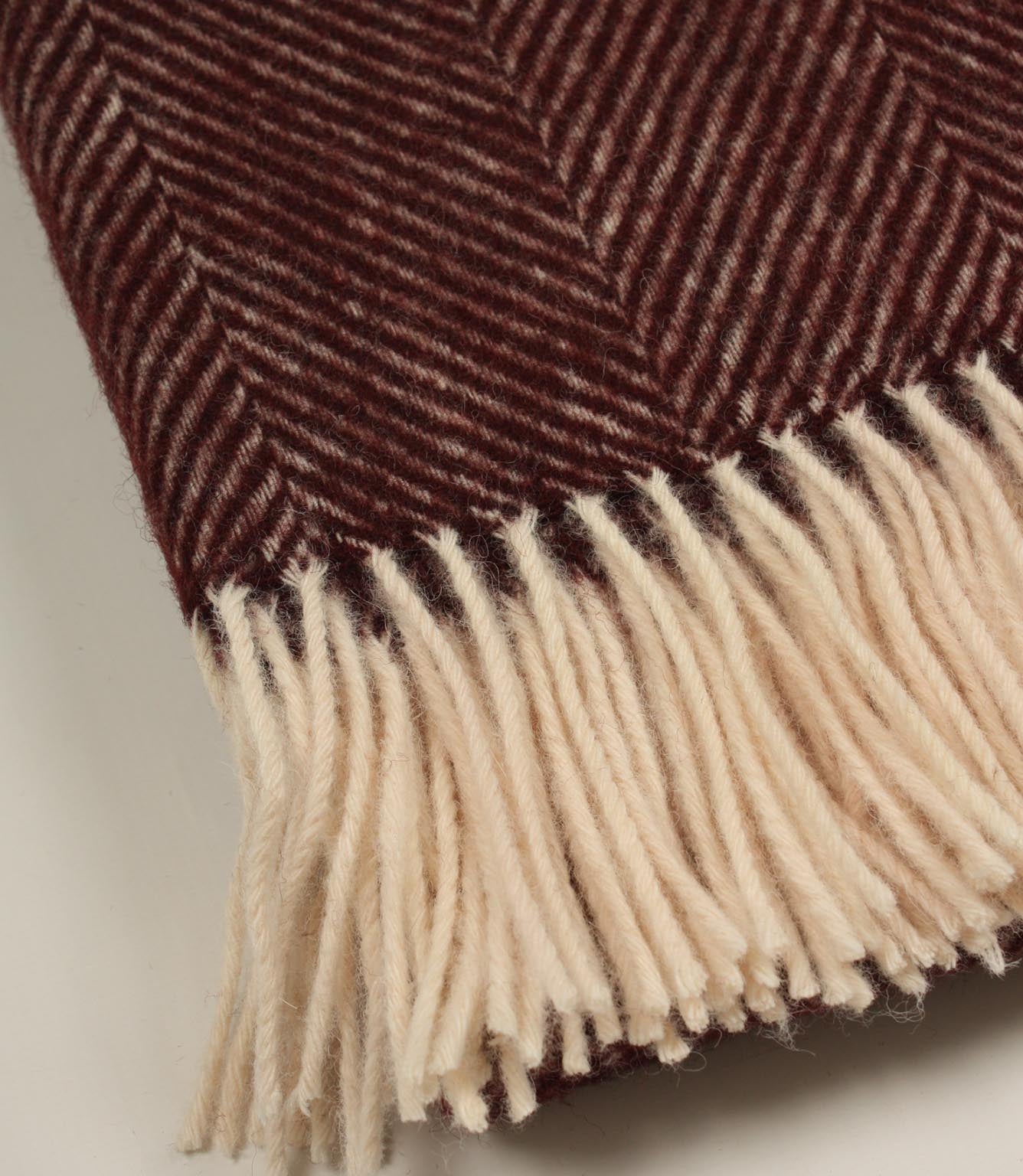 Herringbone Maroon Throw