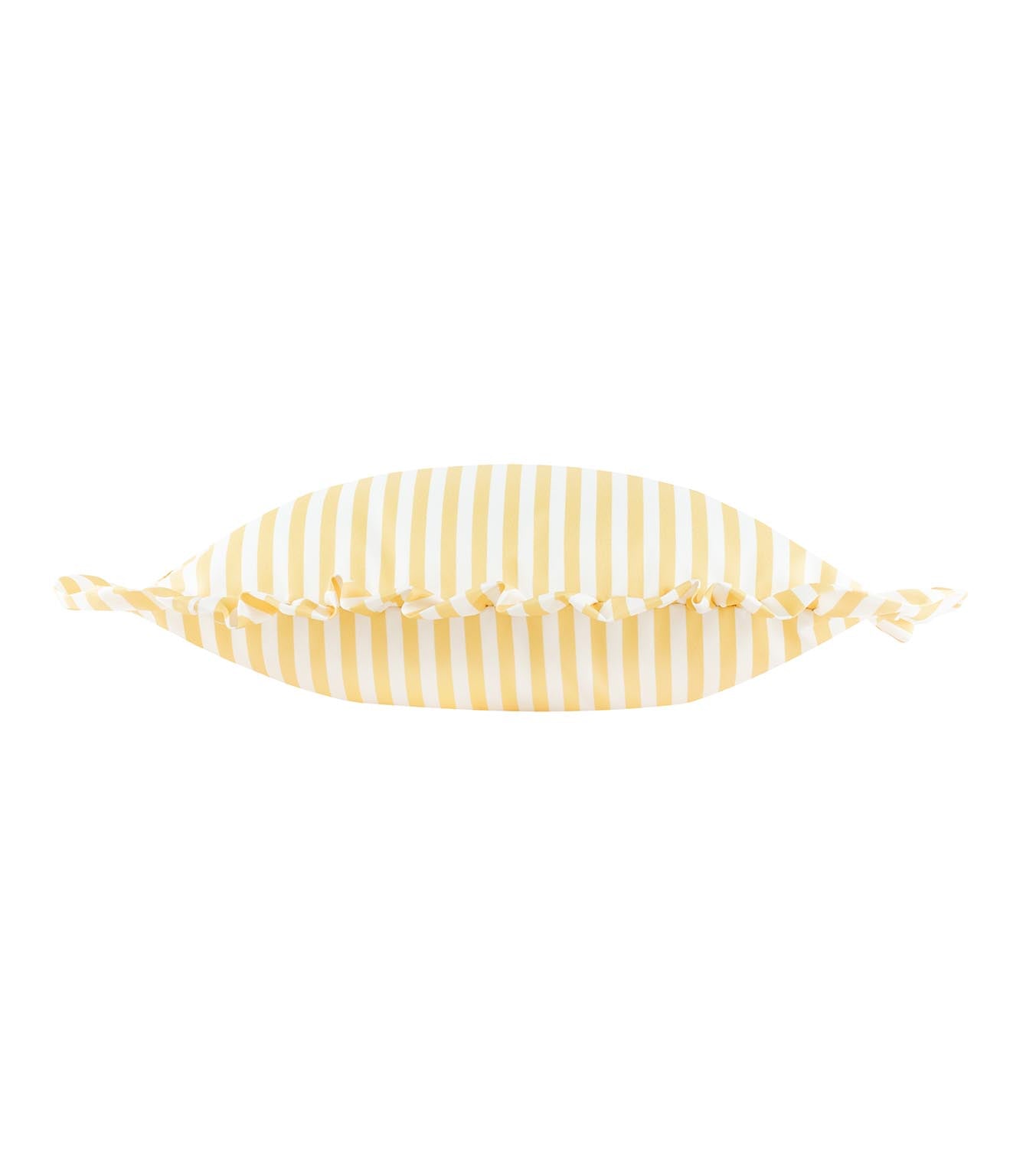 Millie Ruffle Yellow Striped Outdoor Cushion
