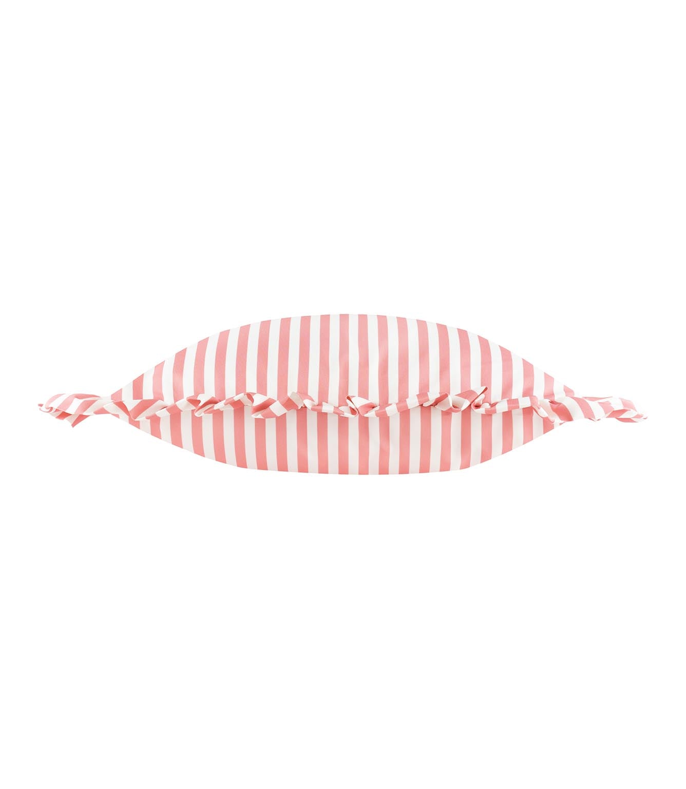 Millie Ruffle Pink Striped Outdoor Cushion