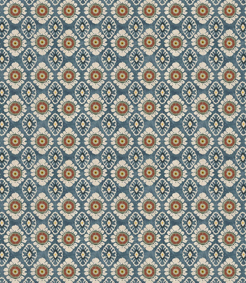 Seamless repeat of Maya designer fabric showing detailed small scale floral design for upholstery curtains and soft furnishings