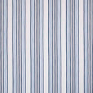 Woven stripe fabric featuring alternating narrow and wide vertical lines in soft blue tones on a light neutral background, with subtle texture and a balanced, tailored appearance.