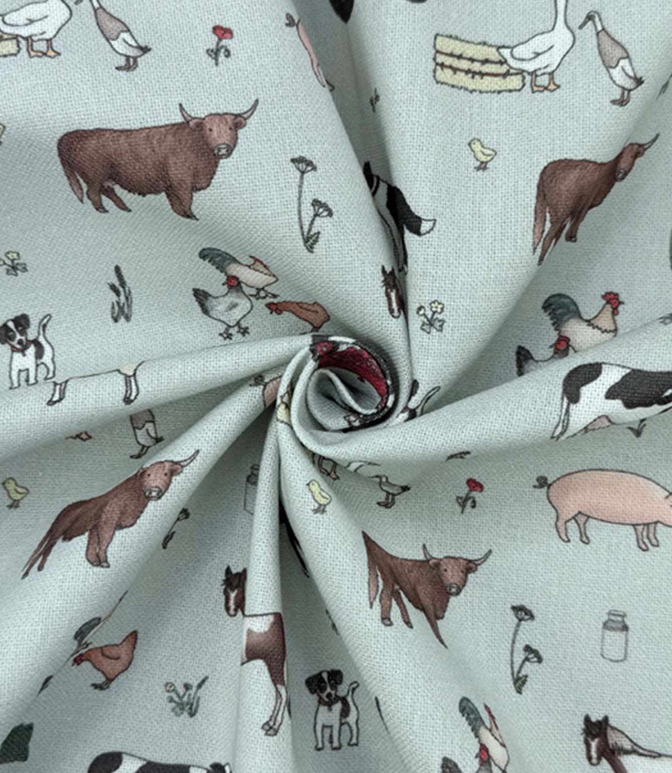 Farmyard Friends Fabric / Eggshell