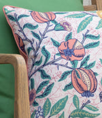 Fruits Coral / Lemon Piped Outdoor Cushion