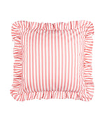 Millie Ruffle Pink Striped Outdoor Cushion