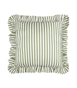 Millie Ruffle Green Striped Outdoor Cushion