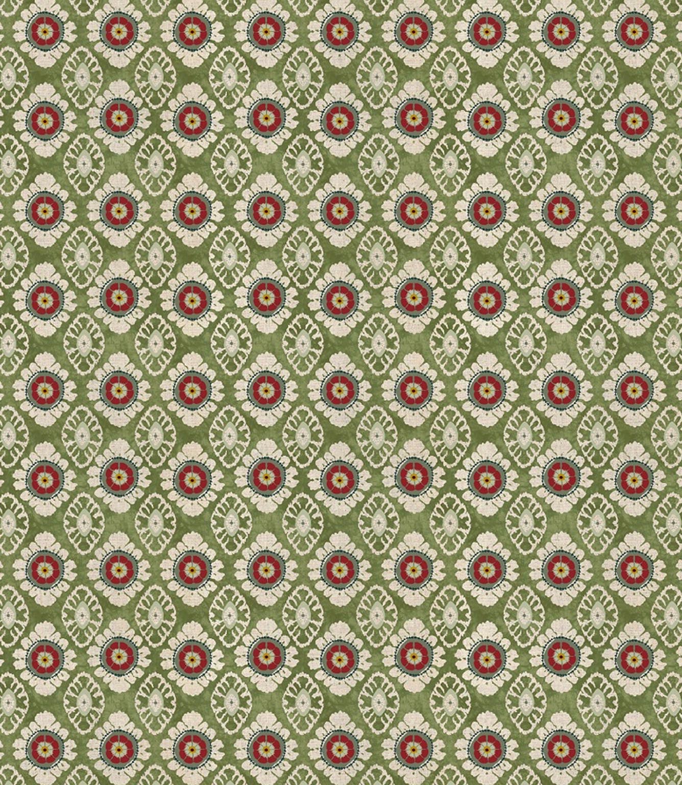 Seamless repeat of Maya designer fabric showing small scale floral design for upholstery curtains and soft furnishings