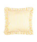 Millie Ruffle Yellow Striped Outdoor Cushion