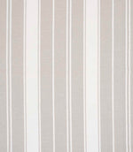 Woven stripe fabric with broad and fine vertical lines in soft grey and off-white tones on a light background, creating a calm, understated pattern with gentle texture.
