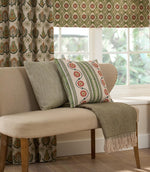 Maya designer fabric used for curtains and roman blinds with small scale floral pattern, suitable for curtains blinds cushions and upholstery