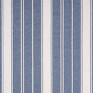 Woven stripe fabric with alternating wide and fine vertical lines in soft blue and cream tones, creating a fresh, coastal-inspired striped pattern with a lightly textured finish.