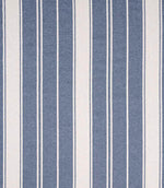 Woven stripe fabric with alternating wide and fine vertical lines in soft blue and cream tones, creating a fresh, coastal-inspired striped pattern with a lightly textured finish.