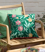Fruits Forest Green / Lemon Piped Outdoor Cushion
