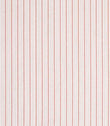Woven stripe fabric featuring narrow vertical lines in warm red and soft blush tones on a light neutral background, creating a delicate, rhythmic pattern with a lightly textured finish.