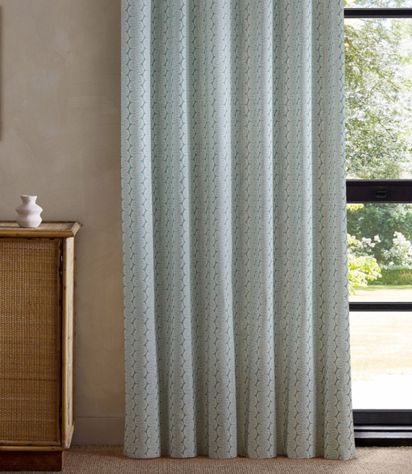 Raft Stripe Print Fabric / Coast Blue