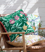 Fruits Forest Green / Lemon Piped Outdoor Cushion