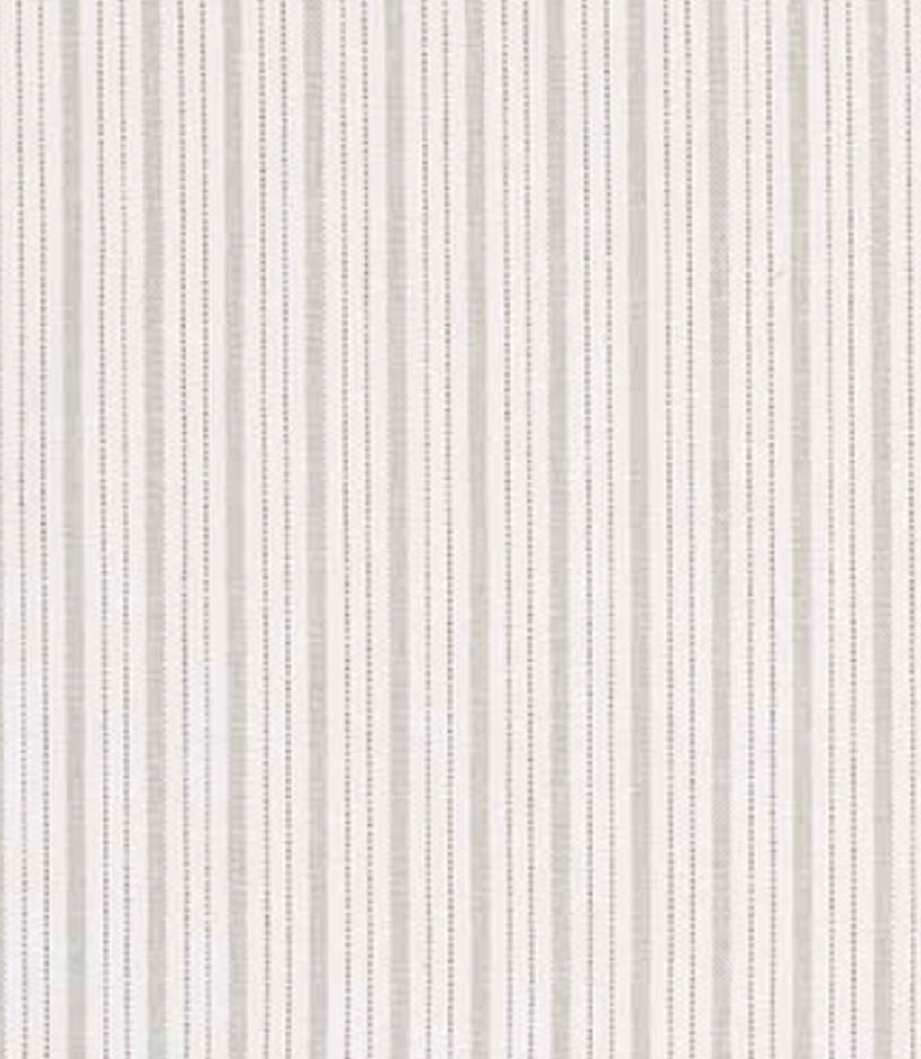 Woven stripe fabric with closely spaced vertical lines in soft grey tones on a pale background, offering a subtle, tonal design with a smooth, balanced appearance.