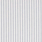 Woven stripe fabric with fine, closely spaced vertical lines in soft blue and grey tones on a light neutral background, creating a subtle, balanced pattern with gentle texture.