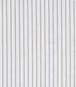 Woven stripe fabric with fine, closely spaced vertical lines in soft blue and grey tones on a light neutral background, creating a subtle, balanced pattern with gentle texture.