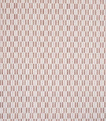 Contemporary upholstery fabric with a small-scale woven stripe pattern in warm terracotta tones on a soft neutral ground.