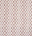 Contemporary upholstery fabric with a small-scale woven stripe pattern in warm terracotta tones on a soft neutral ground.