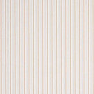 Woven stripe fabric with fine vertical lines in soft beige and warm neutral tones on a light background, showing subtle texture and a relaxed, classic feel.