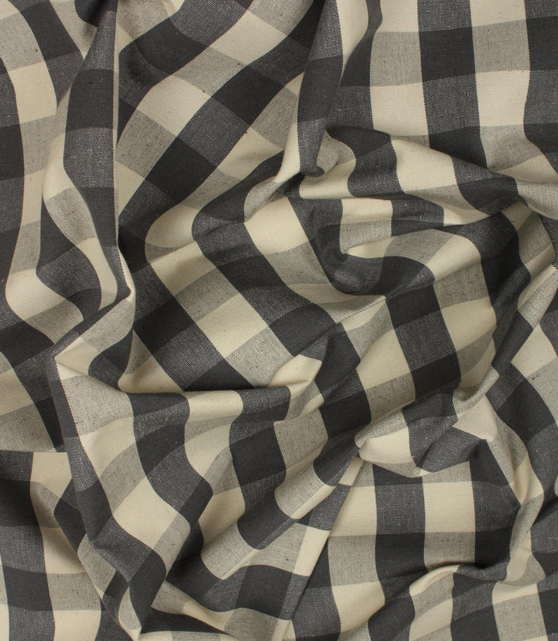 Grey Gingham Rug JF Gingham Fabric / Grey | Just Fabrics