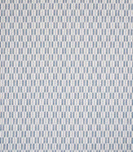 Contemporary upholstery fabric with a small-scale woven pattern of vertical blue stripes on a soft neutral ground.