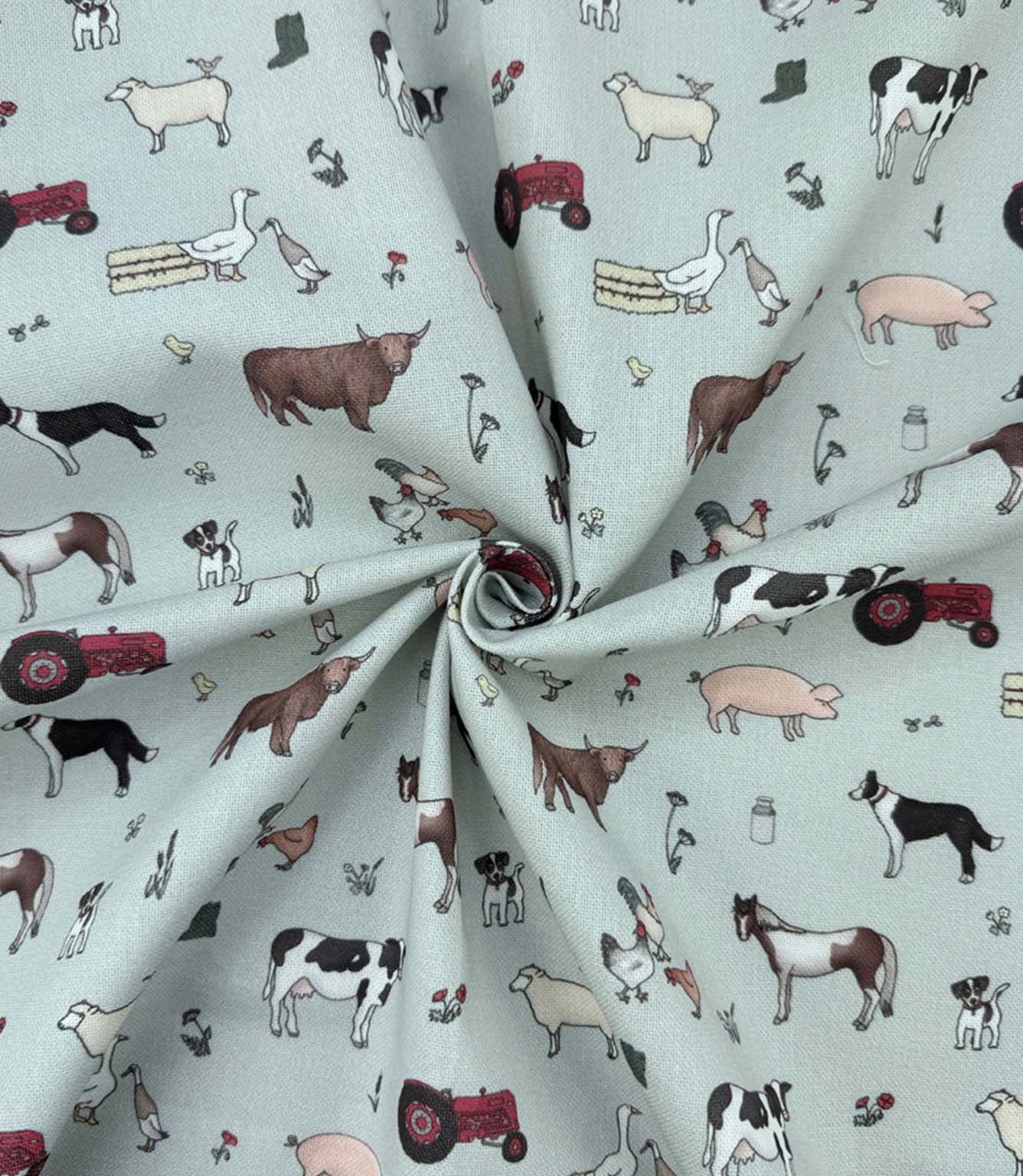 Farmyard Friends Fabric / Eggshell