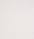Woven ticking stripe fabric with delicate vertical lines in soft cream and off-white tones, creating a gentle, tonal look with a lightly textured, understated finish.