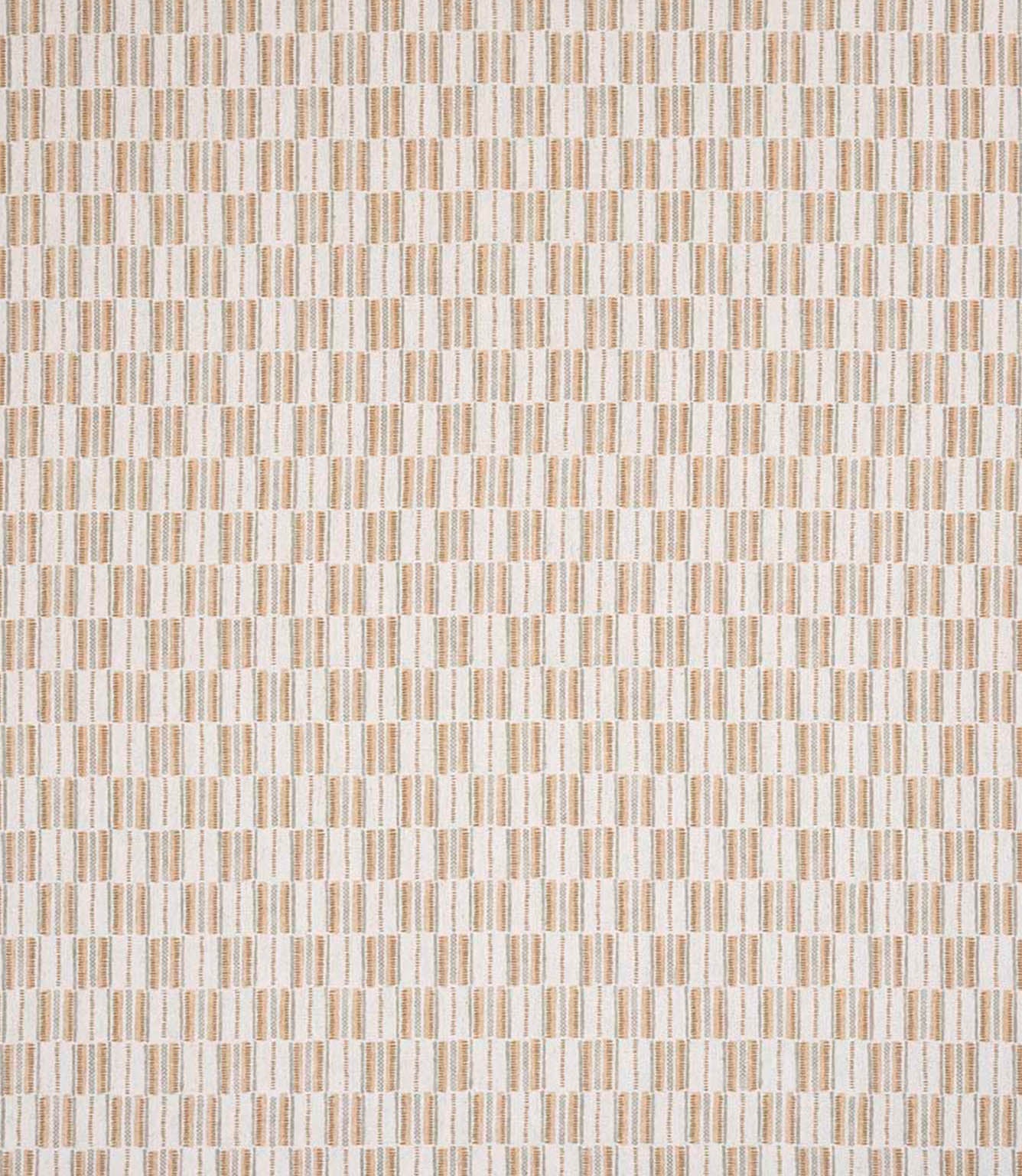 Contemporary check upholstery fabric with a small-scale geometric pattern in warm neutral tones, evenly spaced linear detailing on a light woven background.