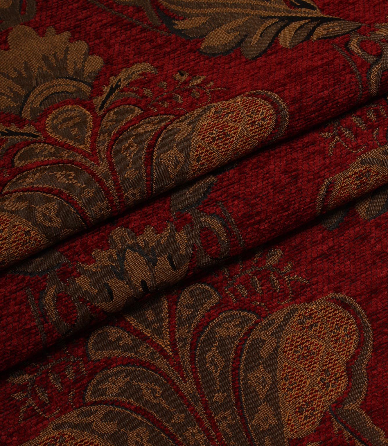 Dorset Damask Fabric / Red