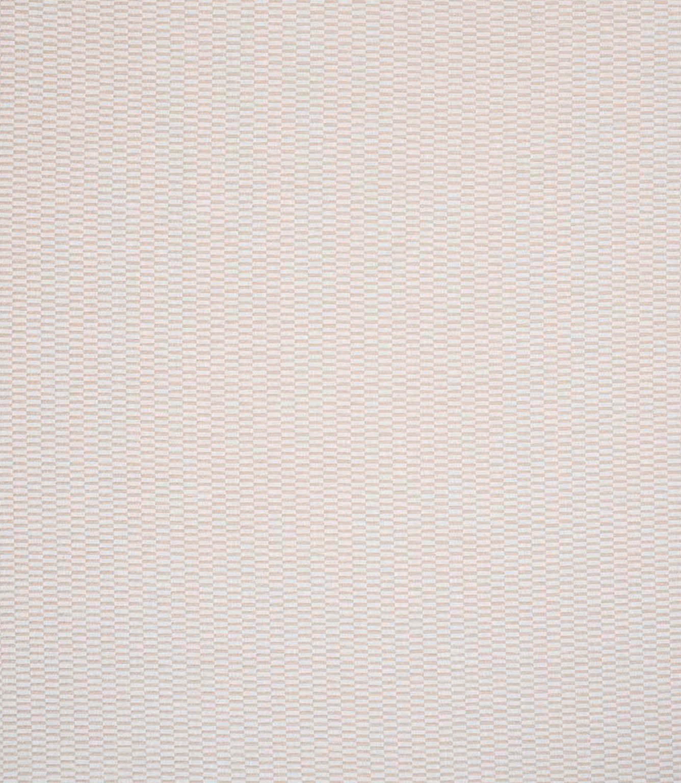 Detailed view of plain woven fabric with a fine, repeating check design in warm neutral cream and beige shades, showing a gentle, tactile weave.