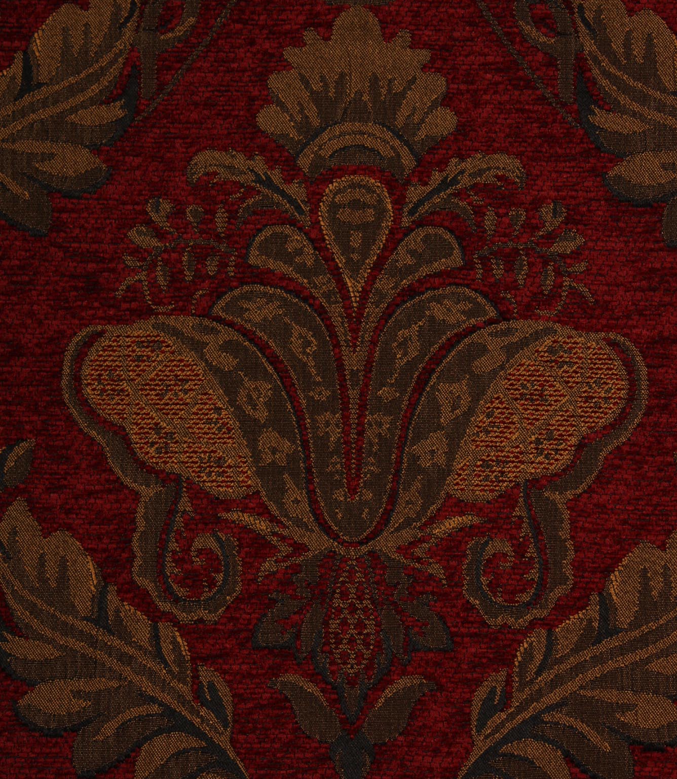 Dorset Damask Fabric / Red
