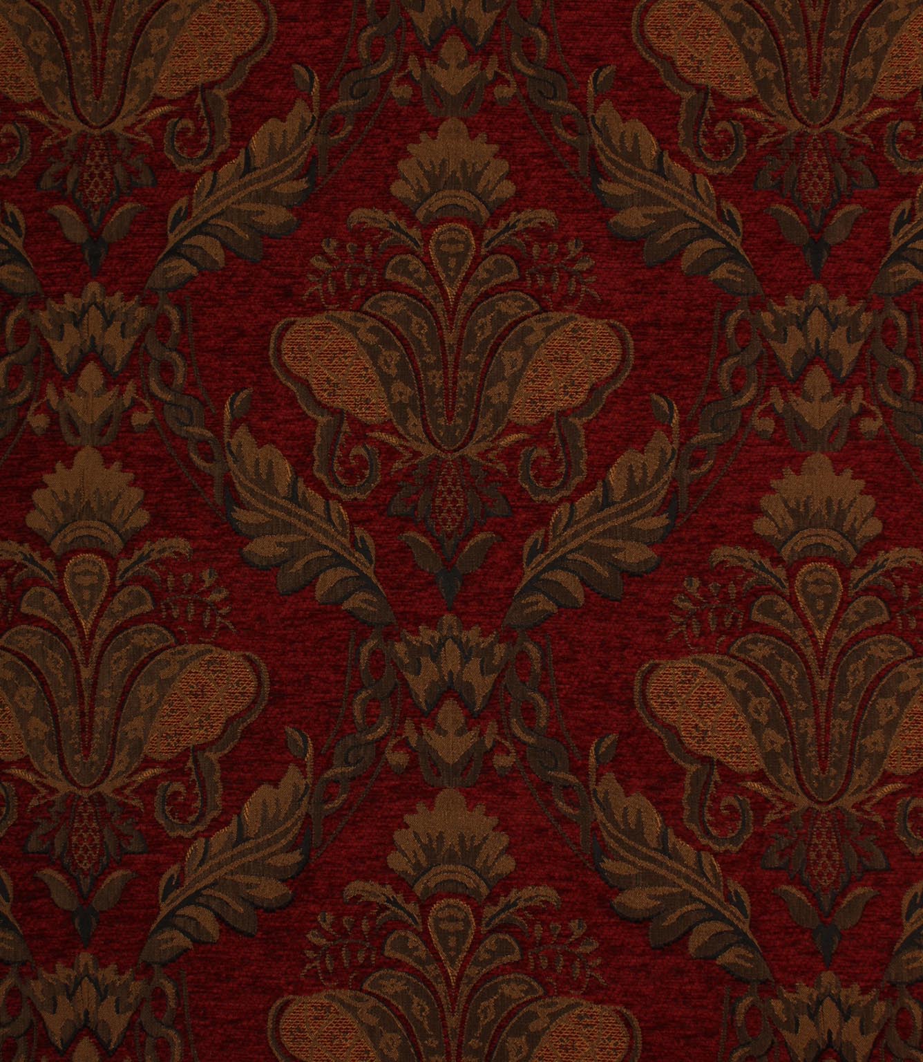 Dorset Damask Fabric / Red
