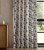 Fringed Poppy Print Fabric / Dusk Pink / Chestnut