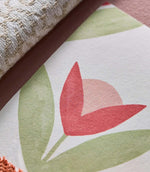 Tulip Trellis Print Fabric / Coast Blue