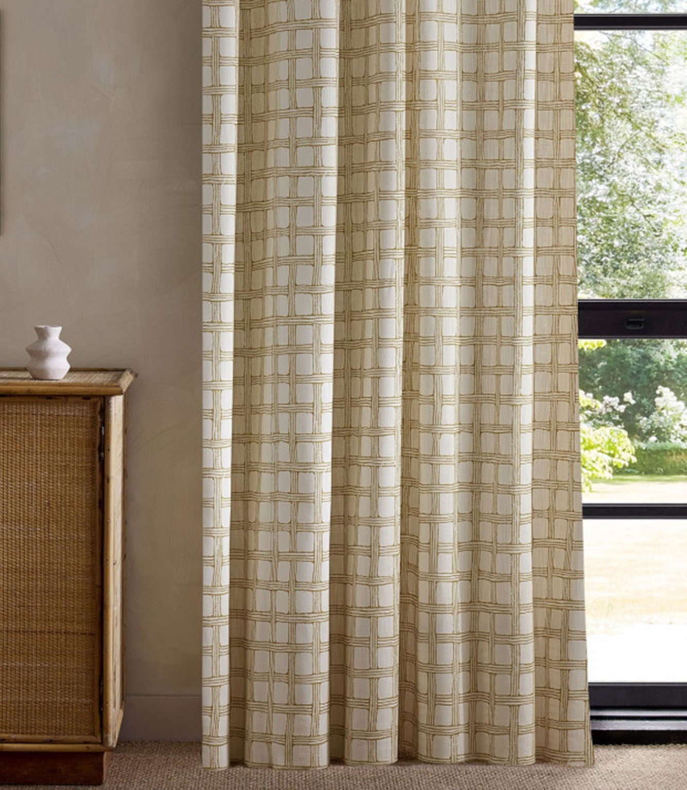 Fretwork Print Fabric / Honey