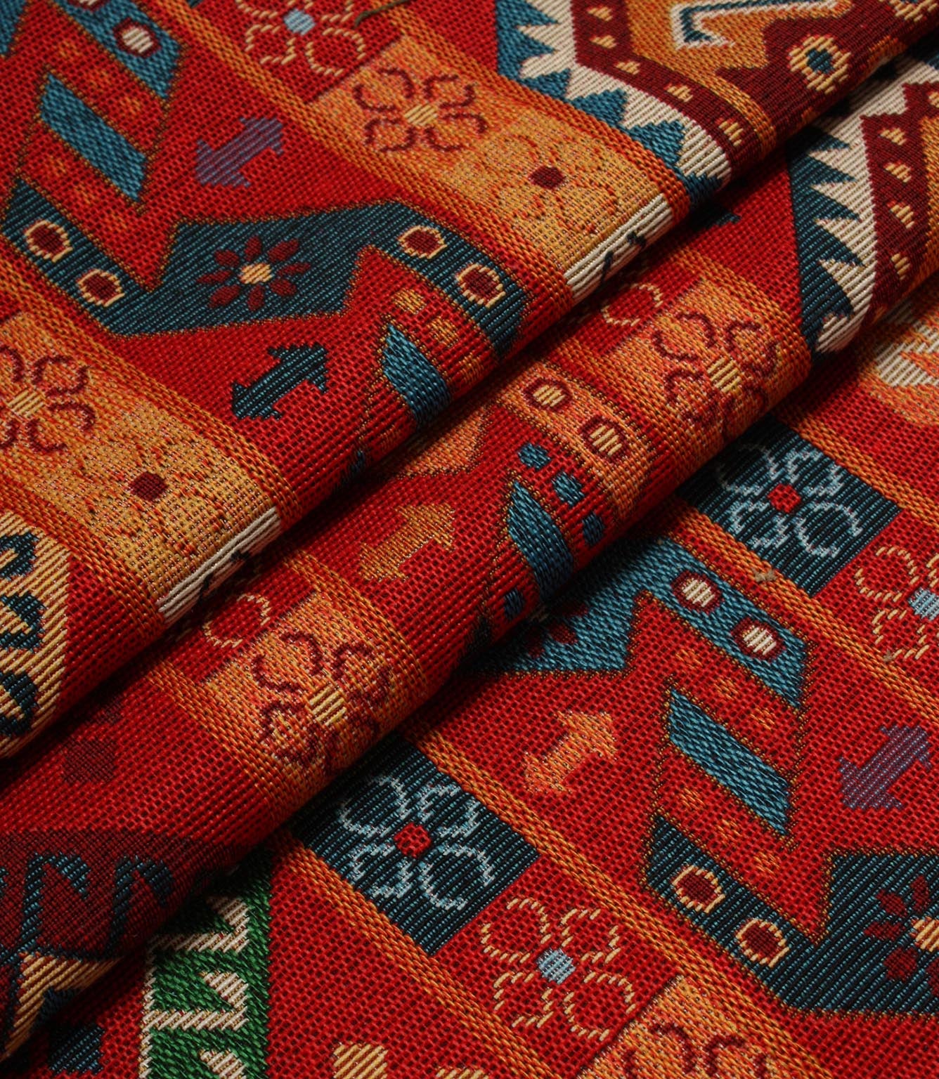 Heritage Kilim Fabric / Red