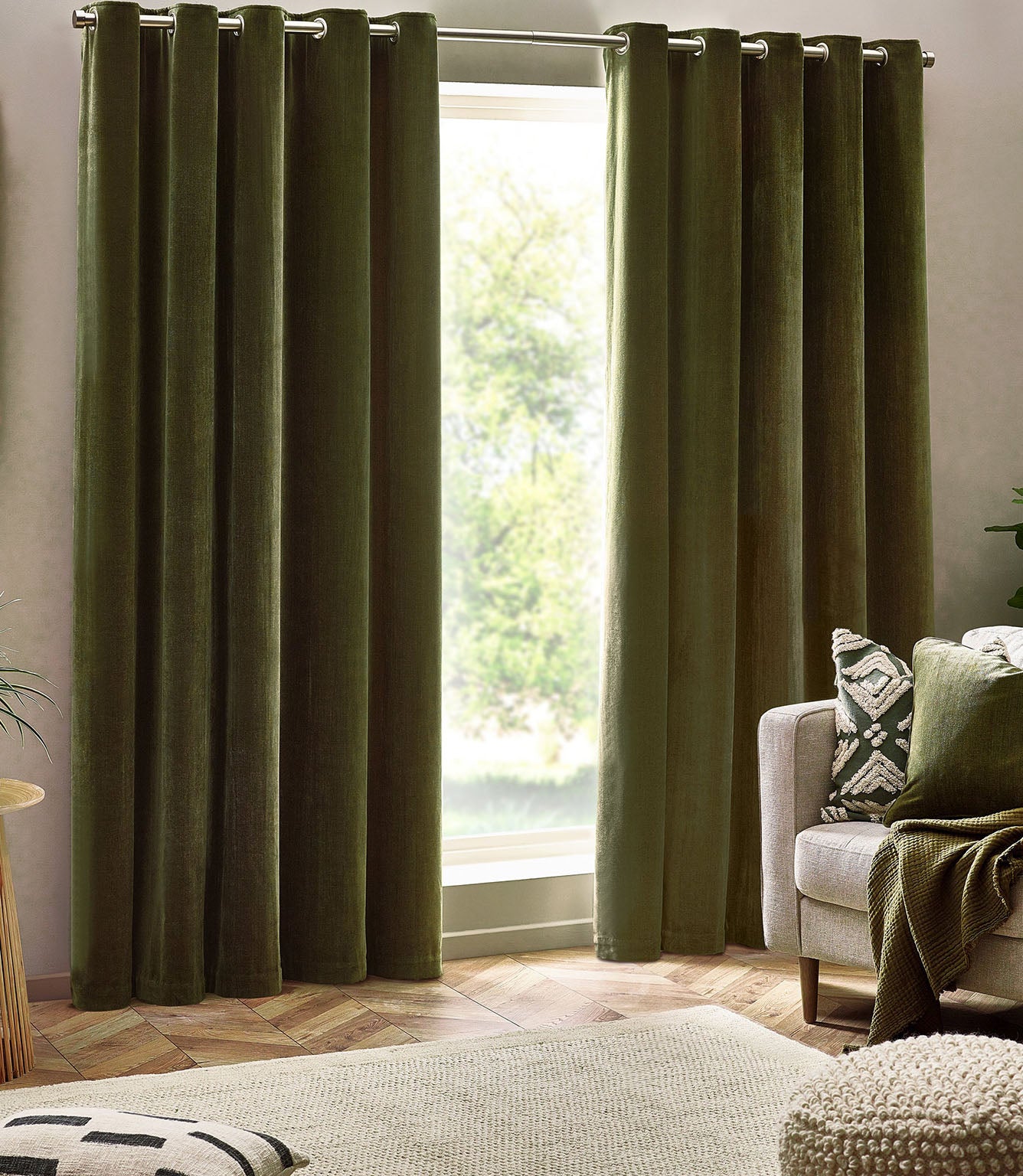 Heavy Chenille Fabric / Olive