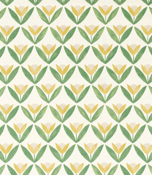 Tulip Trellis Print Fabric / Honey