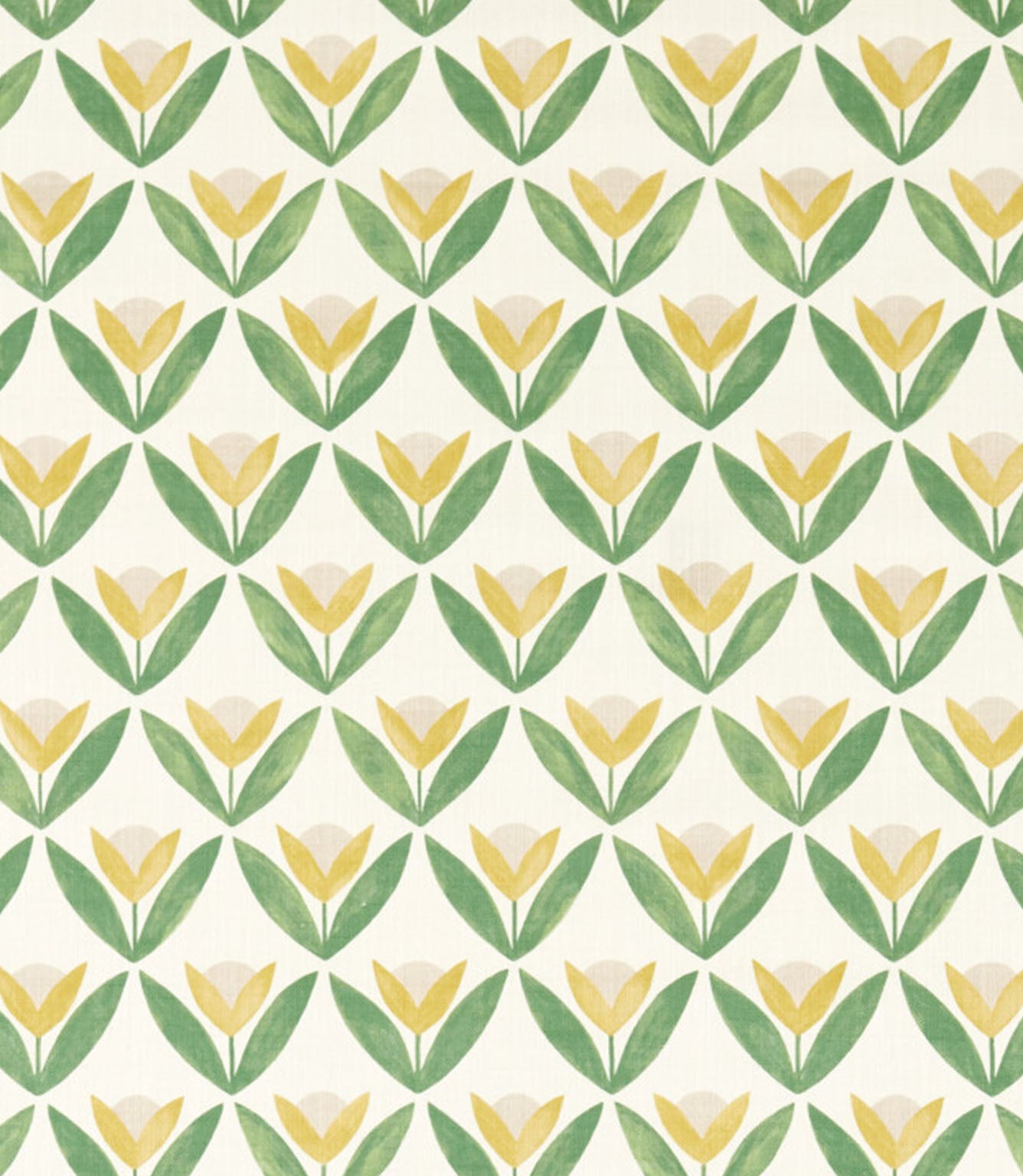 Tulip Trellis Print Fabric / Honey