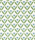 Tulip Trellis Print Fabric / Coast Blue