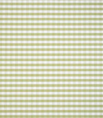 Gingham check fabric in soft apple green and white, featuring a small-scale, evenly spaced check pattern with a fresh, light feel.