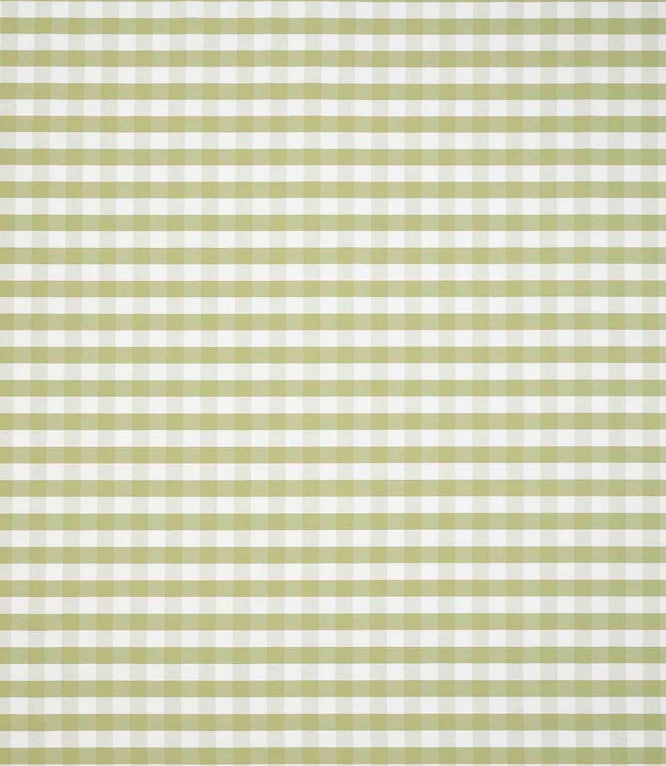 Gingham check fabric in soft apple green and white, featuring a small-scale, evenly spaced check pattern with a fresh, light feel.