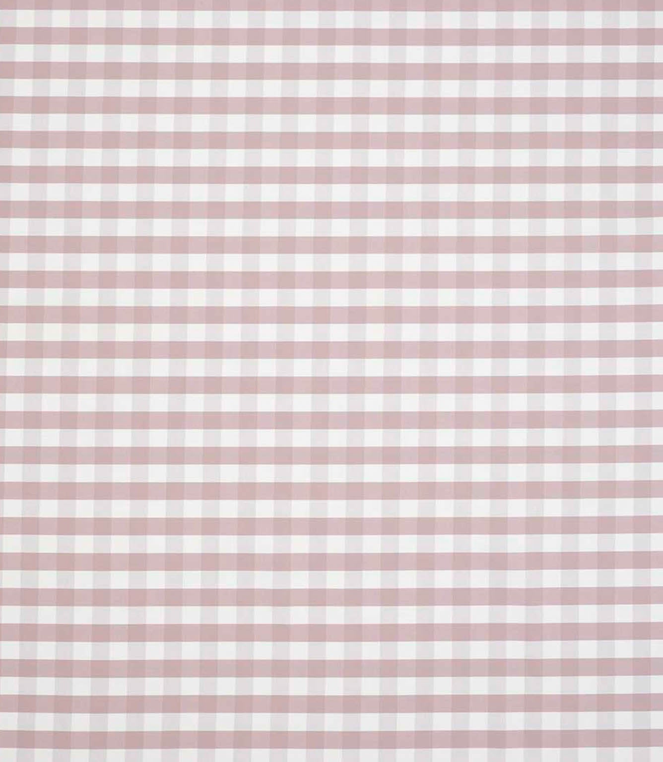 All-over gingham fabric design in warm pink and white, showing a neat grid of evenly spaced checks with a light, airy feel.