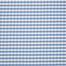 Classic gingham check fabric in soft blue and white tones, featuring evenly spaced small-scale checks with a clean, woven cotton finish.
