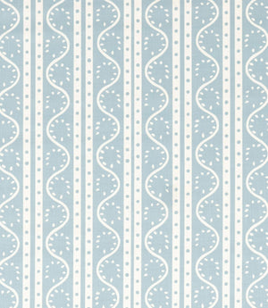 Split Pea Print Fabric / Coast Blue