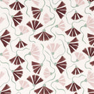 Fringed Poppy Print Fabric / Dusk Pink / Chestnut