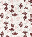 Fringed Poppy Print Fabric / Dusk Pink / Chestnut