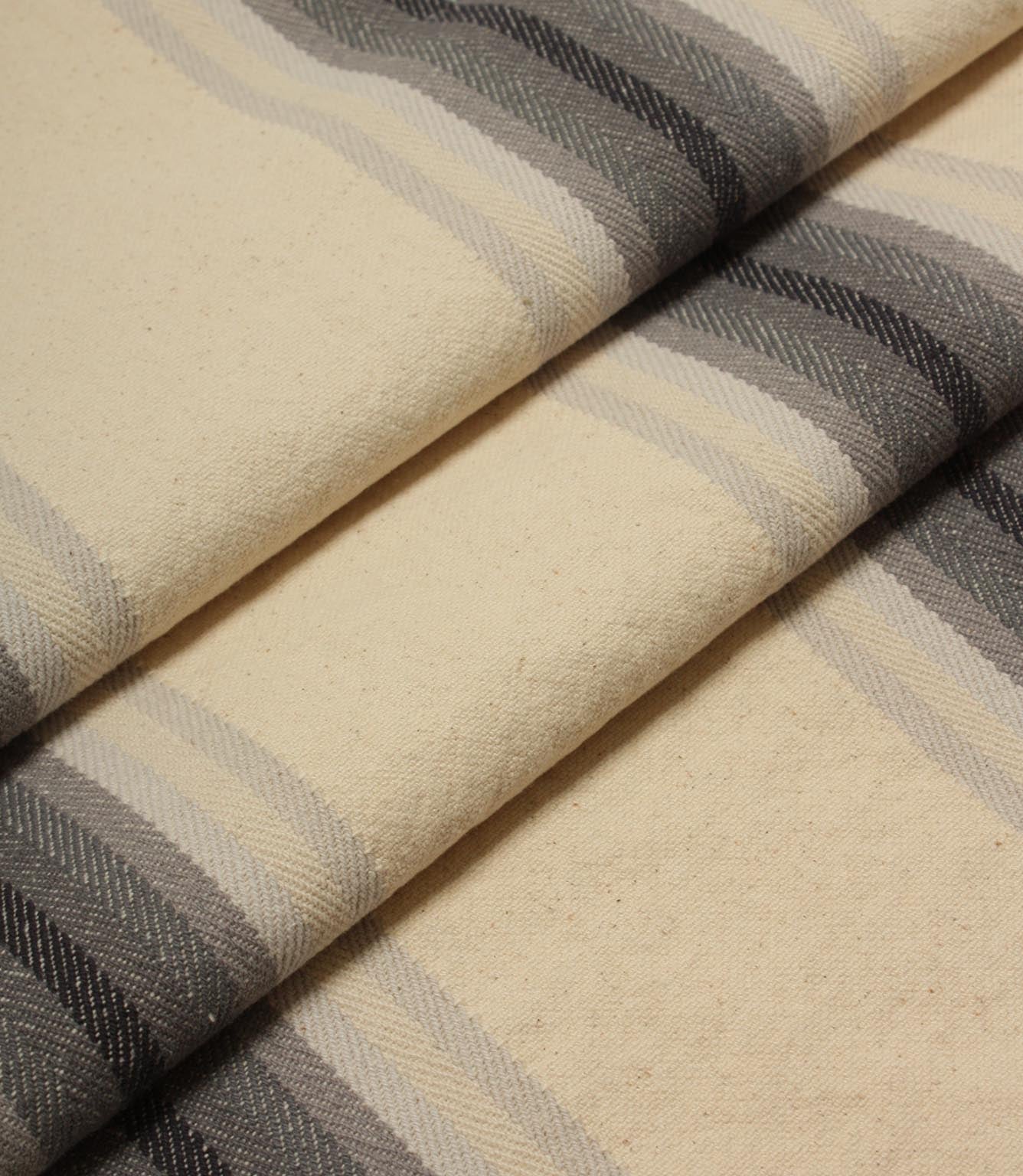 Homestead Stripe Fabric / Cool Grey